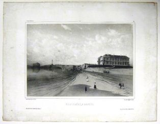 lithographie ; Villa Eugénie à Biarritz