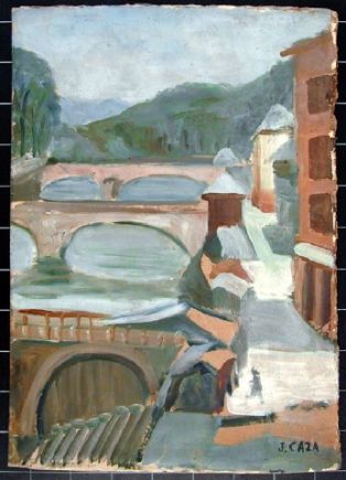 Les quais de la Nive et le pont Marengo en 1945