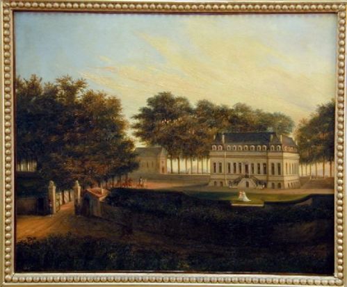 tableau ; Château impérial de Marac avant l'incendie du 22 juin 1825