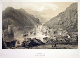 lithographie ; Passages, vue prise de Sainte-Anne Album des deux frontières/ ESPAGNE