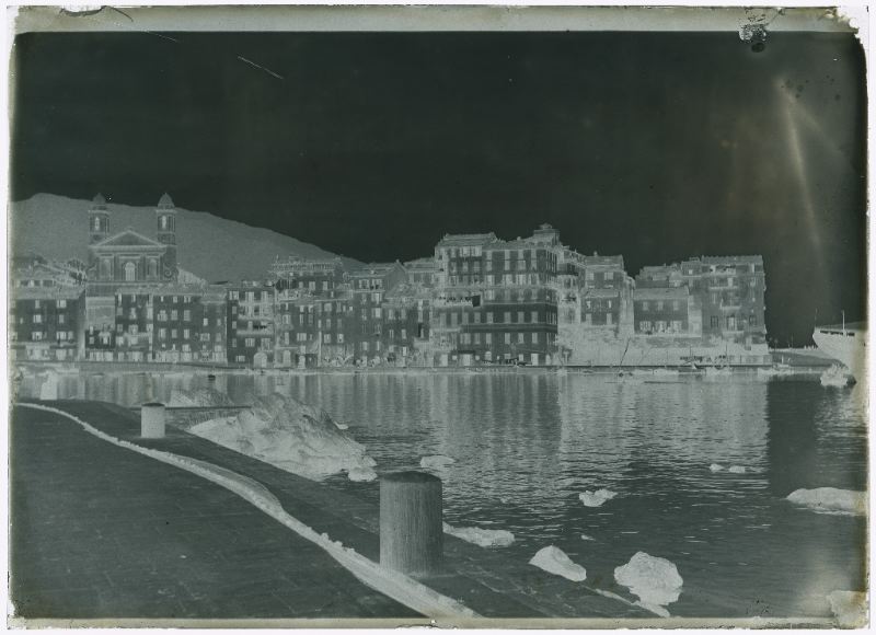 plaque de verre photographique ; Irún - Vue sur la Bidassoa