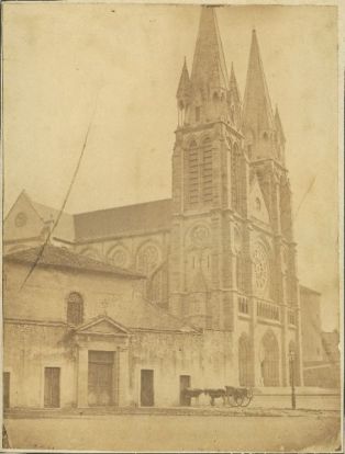 tirage photographique ; Bayonne - Eglise Saint-André et l'église des Capucins