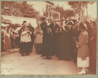 tirage photographique ; L'arrivée des reliques de François Xavier à Bayonne en 1922