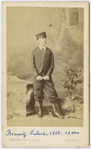 tirage photographique ; Eugène Louis Napoléon à Biarritz - Le Prince Impérial à 12 ans- 1868