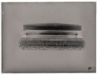 plaque de verre photographique ; Tabatière offerte par la Duchesse de Berry à M. Maze (1828)