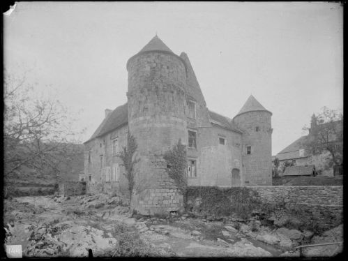 plaque de verre photographique ; Chéraute - Le château