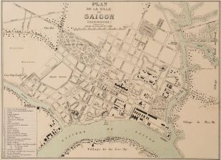 Plan de la ville de Saïgon (Cochinchine) (titre inscrit) ; © Nicolas Leblanc / Département de la Meuse
