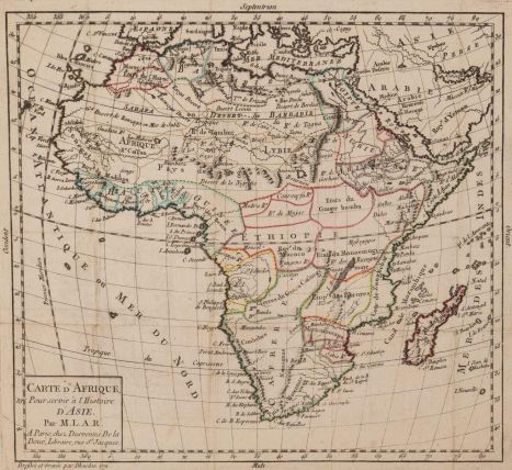 Carte d'Afrique pour servir à l'Histoire d'Asie par M. L. A. R. (titre inscrit)