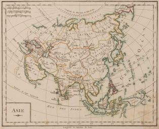 ASIE (titre inscrit) ; Cartes de l'Asie (titre factice) ; © Nicolas Leblanc / Département de la Meuse