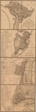 Cartes représentant les villes de Washington, Boston, Philadelphie et New-York (titre factice)
