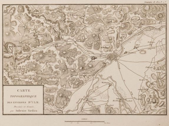 Carte topographique des environs d'Ulm (titre inscrit)