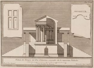 Veduta del Tempio des Dio Clitunno, secondo che lo rapporta Palladio (titre inscrit) ; © Nicolas Leblanc / Département de la Meuse