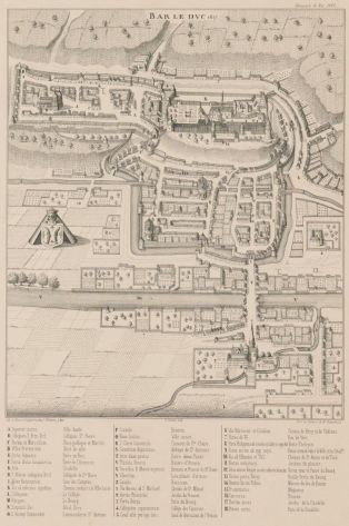Plan de Bar-le-Duc de 1617 (titre de l’inventaire) ; © Nicolas Leblanc / Département de la Meuse