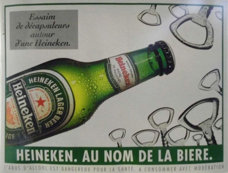 Essaim/de décapsuleurs/autour/d'une Heineken (titre inscrit)