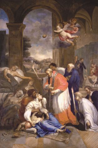 Saint-Charles Borromée administrant la communion aux pestiférés de Milan - MIGNARD Pierre ; © LEPAGE Jean ; © Ville de Narbonne