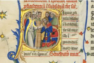 La bénédiction du croisé - Pontifical de Pierre de la Jugie (1350) ; © Ville de Narbonne ; © Palais-Musée des Archevêques de Narbonne