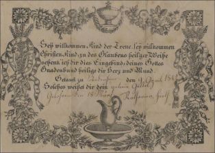 souhait de baptême de Katharina Hirth, 1842 (titre factice)