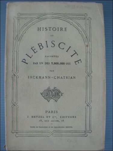 Histoire du plébiscite (titre inscrit)