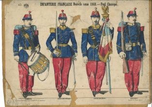 Image d’Epinal : “Infanterie française. Nouvelle tenue 1868. Fusil Chassepot’ ; Infanterie française. Nouvelle tenue 1868. Fusil Chassepot (2010.000.009)