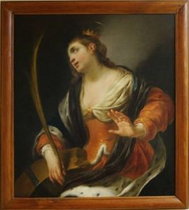 tableau ; tableau, huile sur toile ; Portrait de sainte Catherine d’Alexandrie (2000.16.1 ; 2000.15.3)