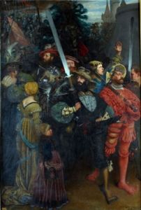 tableau ; Sortie d'armée, lansquenets, soldats mercenaires allemands au XVIe siècle. (2008.37.1 ; FNAC FH 868-195 ; D.868.1.1)