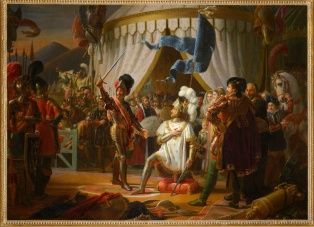 tableau ; François Ier armé chevalier par Bayard (2008.8.1 ; IP 195 ; Louvre inv. 4263 ; L 3529 ; D. 882.7.1)