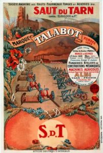 Affiche publicitaire pour les machines agricoles Talabot ; Saut du Tarn (2008.01.04)