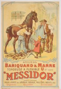Affiche publicitaire ; Bariquand & Marré, tondeuse à flexible Messidor (98.10.08)