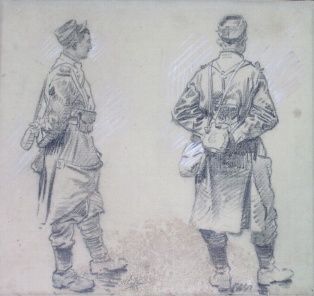 Soldat français de 1914 (2013.6.1 ; inv B 4736 (de Bourges) ; n° 349 (ne correspond pas à l'inventaire) ; TA 41 (n° de récolement 1991))