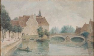 tableau ; Issoudun, ancien musée saint-Roch et pont saint-PAterne (2000.03.342.22)