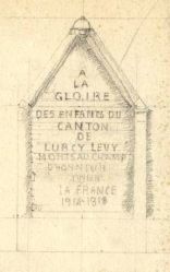 Projet de monument aux morts de Lurcy-Lévis, Jean-Eugène Baffier, 1919, dessin, musée du Berry, Bourges