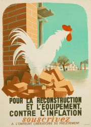 Pour la reconstruction..., affiche, Havas, 1945, impression photomécanique, musée du COMPA, Chartres