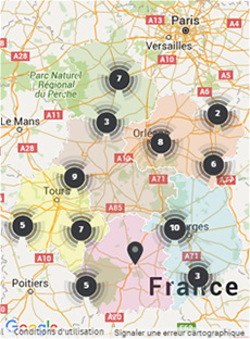 Carte des musées en région Centre - Val de Loire