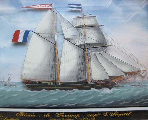 La goélette Aimée de Fécamp entrant dans le port de Dunkerque le 14 août 1855