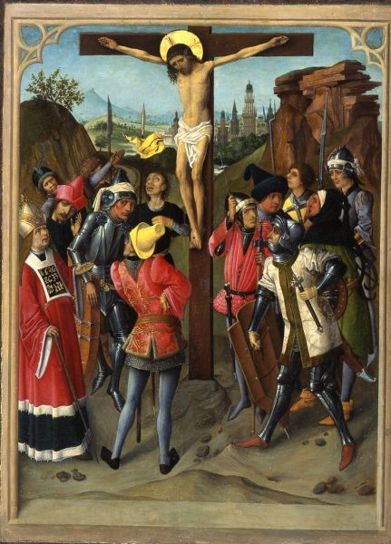 La Crucifixion ; Polyptyque du maître de la manne (vers 1460-1470) - Douai, Musée de la Chartreuse