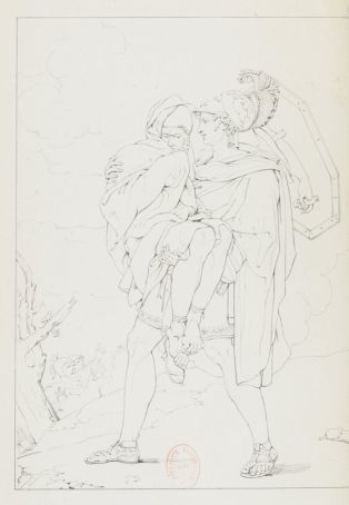 Alexandre soulageant un de ses soldats blessés, d'après Antoine SAUVAGE dit LEMIRE JEUNE, gravure, 1808 ; © Gallica, Bibliothèque nationale de France (BNF)