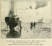 Bateau échoué dans la baie de Cancale, d'après Gustave Ed...