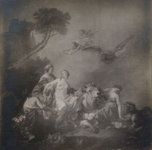 L'Enlèvement d'Europe, Jean Baptiste Marie PIERRE, huile sur toile, vers 1757, 320 x 325 cm ; © Bibliothèque de l'Institut national d'histoire de l'art (INHA)
