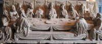 Anonyme, La cène, Maître autel de l’église de Neuville-sur-Escaut, haut-relief en pierre calcaire, H. 80 x L. 200 x P. 42 cm, Denain, Musée municipal