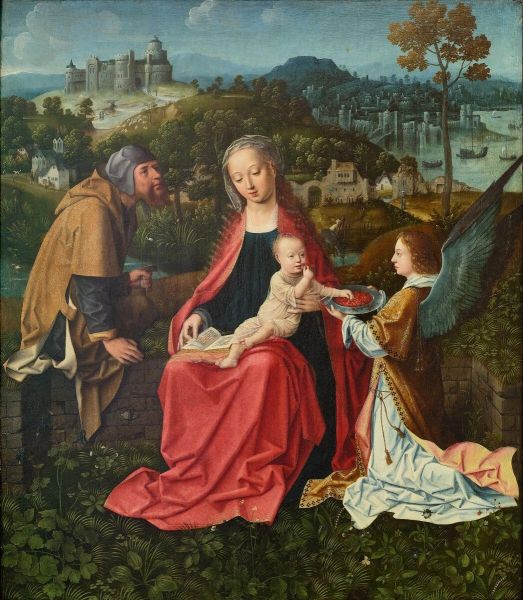 tableau, La Sainte Famille et un ange