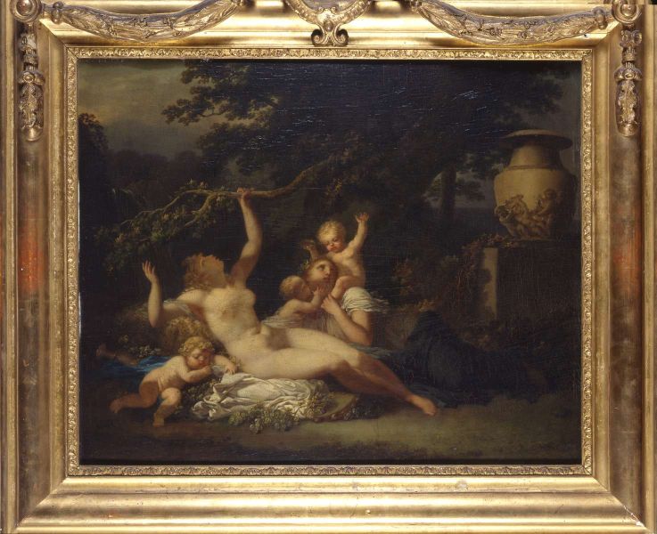 tableau, Bacchantes et amours
Vénus et amours dans un jardin (ancien titre)