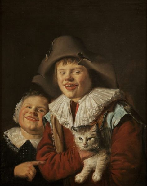 tableau, Enfants jouant avec un chat
Garçon et fille avec un chat (ancien titre)