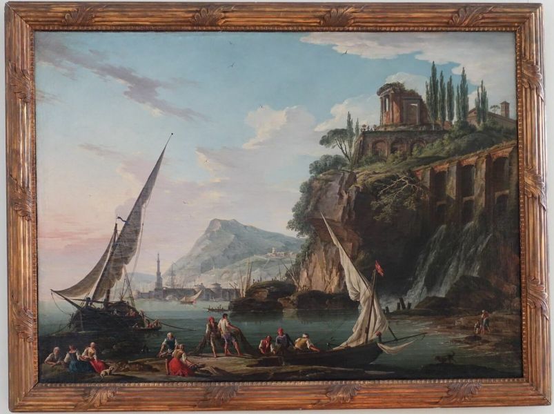 tableau, Marine avec le temple de la Sibylle de Tivoli, dit aussi Vue d'un port
Vue d'un port (ancien titre)