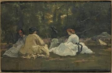tableau, Femmes au jardin
Repos sous les arbres (ancien titre)