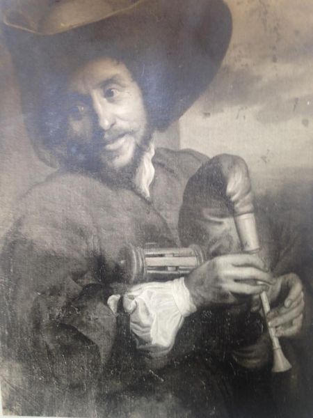 Photographie ancienne d'origine inconnue, s.d., détail représentant le tableau de Valentin de BOULOGNE
Source : Archives du Musée des Beaux-Arts de Calais