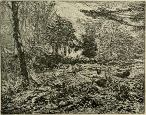 Dans les bois, d'après Henri-Arthur BONNEFOY, gravure, 1883 ; © Internet Archive (https://archive.org)