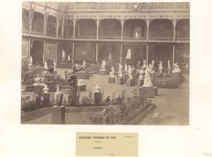 Album photographique des œuvres d'art achetées par l'Etat, Salon de Paris de 1883, feuille n°42, "Jardin. Sortie" ; © MICHELEZ G. (photographe) ; © Archives nationales, Pôle image
