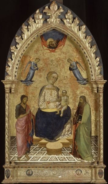 La Vierge à l'Enfant sur un trône ; La Vierge à l'Enfant sur un trône avec saint Jean- Baptiste et saint Pierre; deux anges et le Père bénissant ; La Vierge à l'Enfant