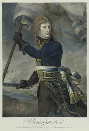 Jean-Antoine Gros (d’après), Bonaparte à la bataille d’Arcole, 1798, Lithographie de J. Longhi à Milan, Collection départementale du Pas-de-Calais