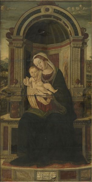 Vierge à l'Enfant sur un trône ; La Vierge et l'Enfant Jésus